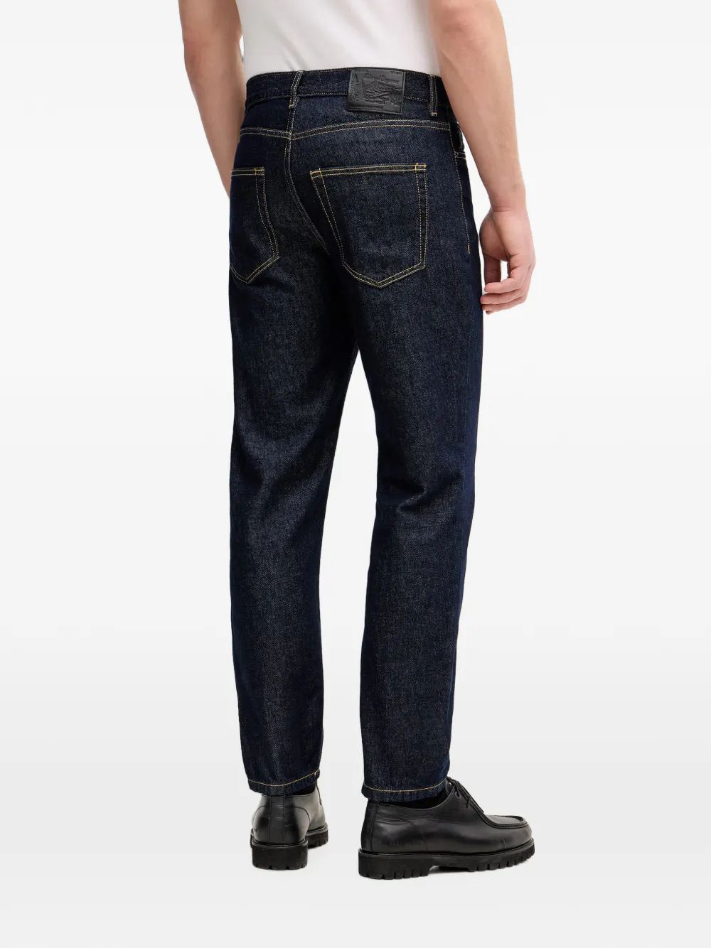 Sisley Jeans met logo-patch en contrasterende stiksels Blauw