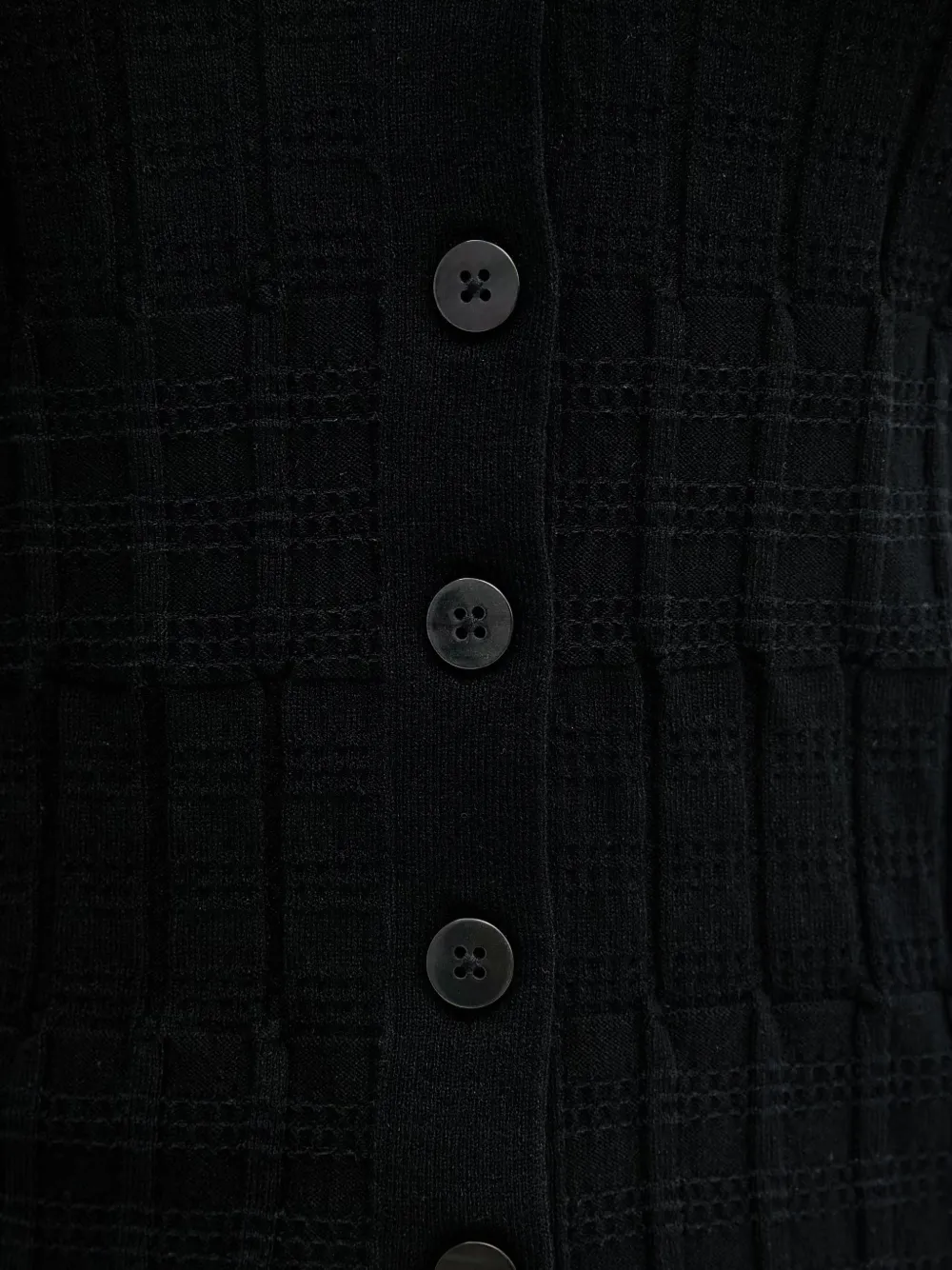 Sisley Geruit vest met knopen Zwart
