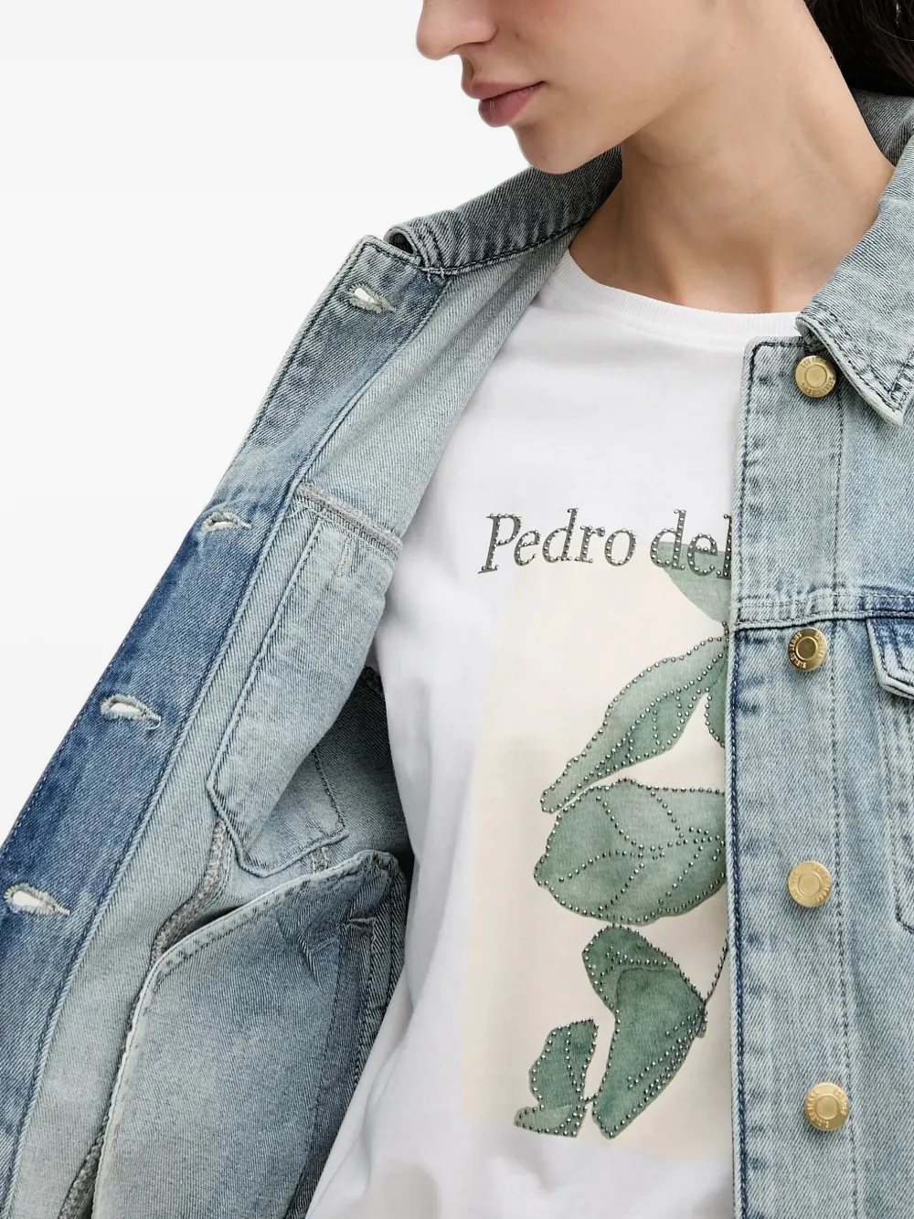 Sisley button-front denim jacket Blauw