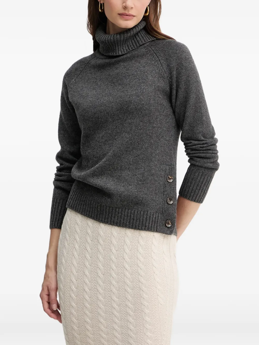 Silvian Heach essencial button-detail turtleneck sweater - Grigio