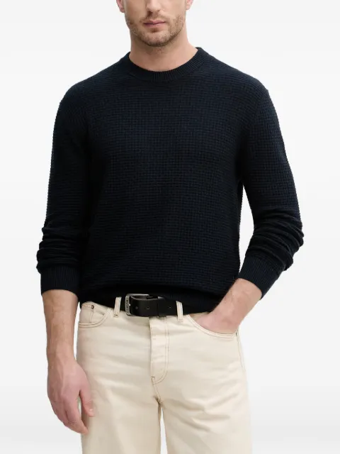 Sisley waffle-knit crew-neck sweater