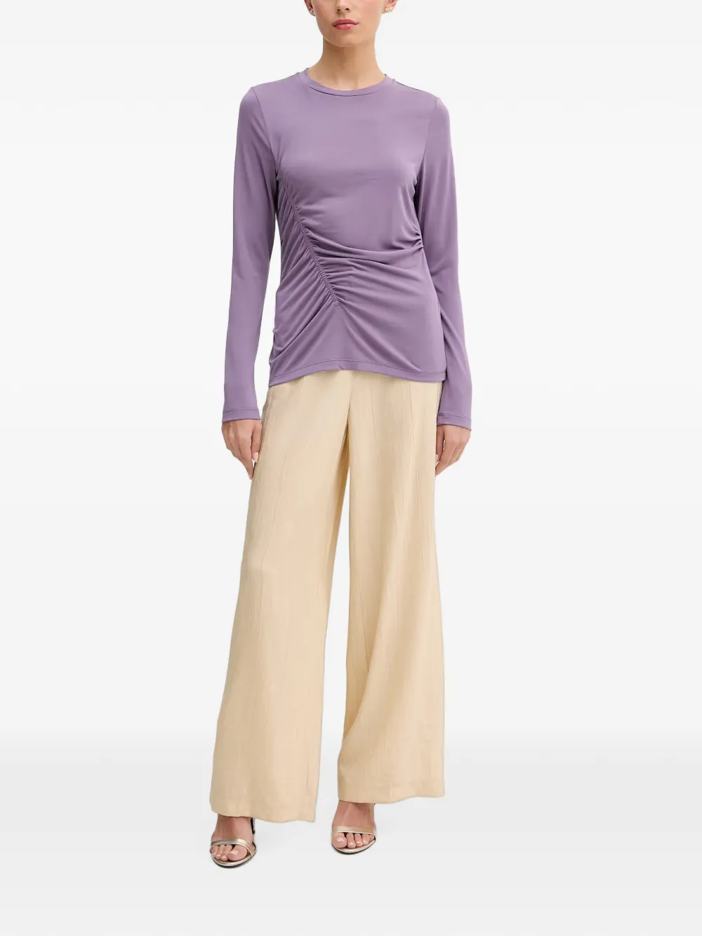 Sisley T-shirt met ruches Paars