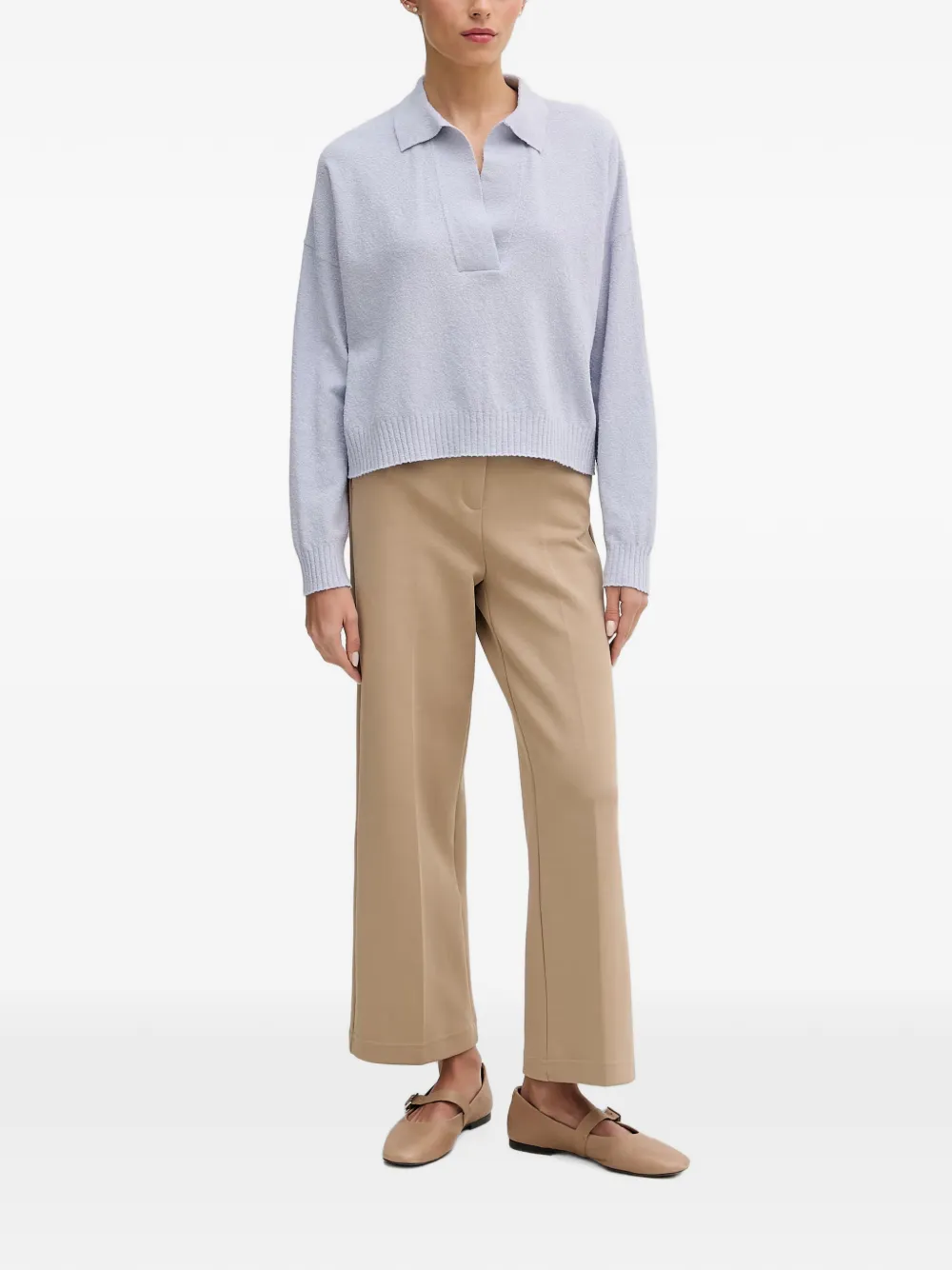 Sisley Bouclé gebreide polotrui Blauw