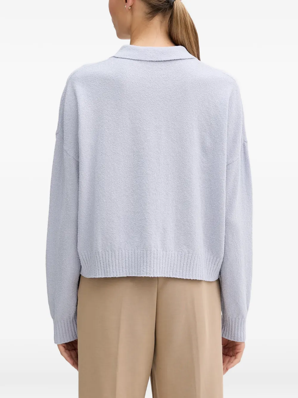 Sisley Bouclé gebreide polotrui Blauw