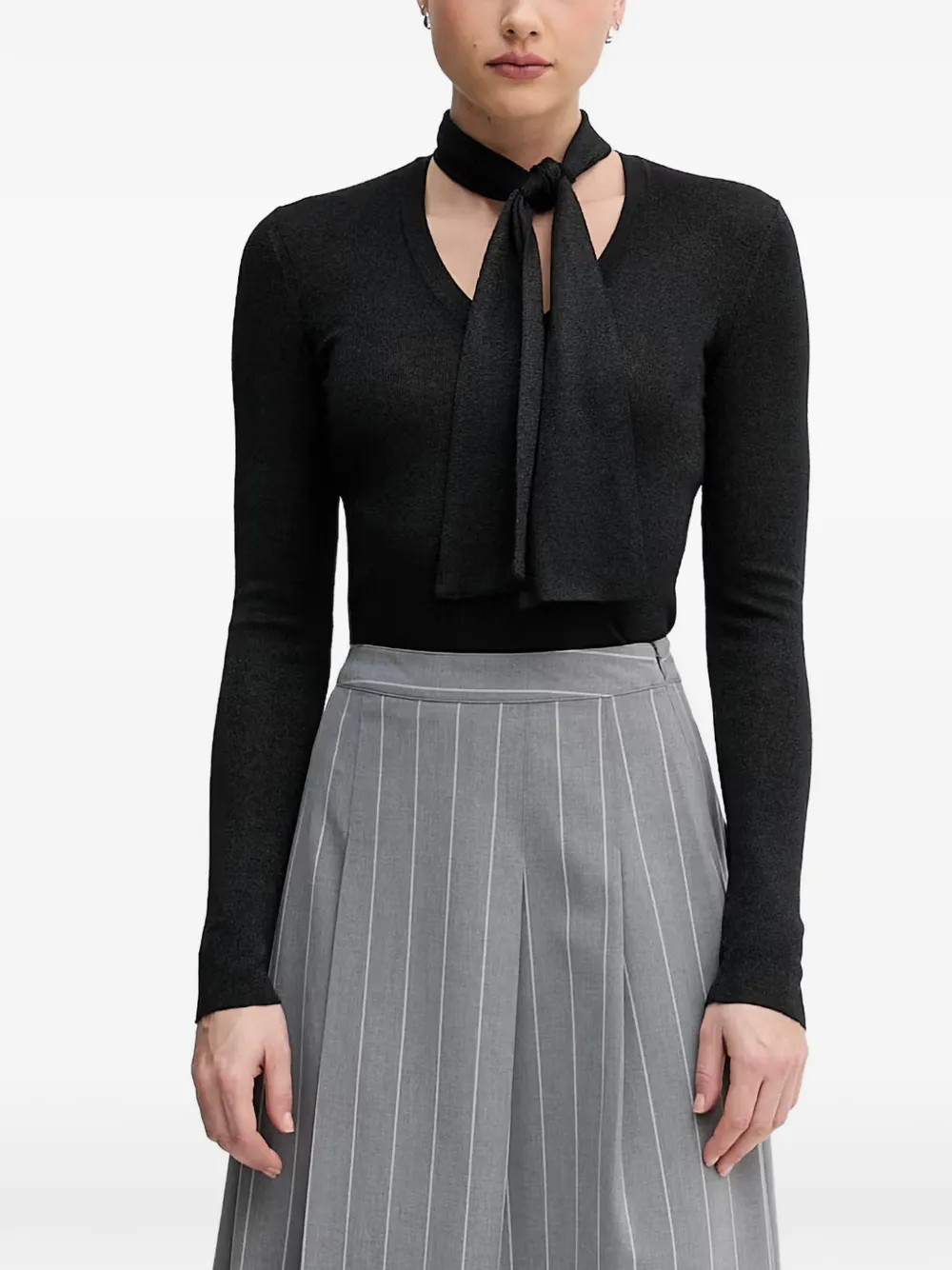 Sisley tie-neck T-shirt