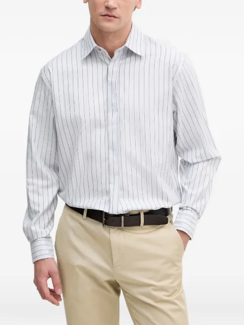 Sisley vertical-stripe long-sleeve shirt