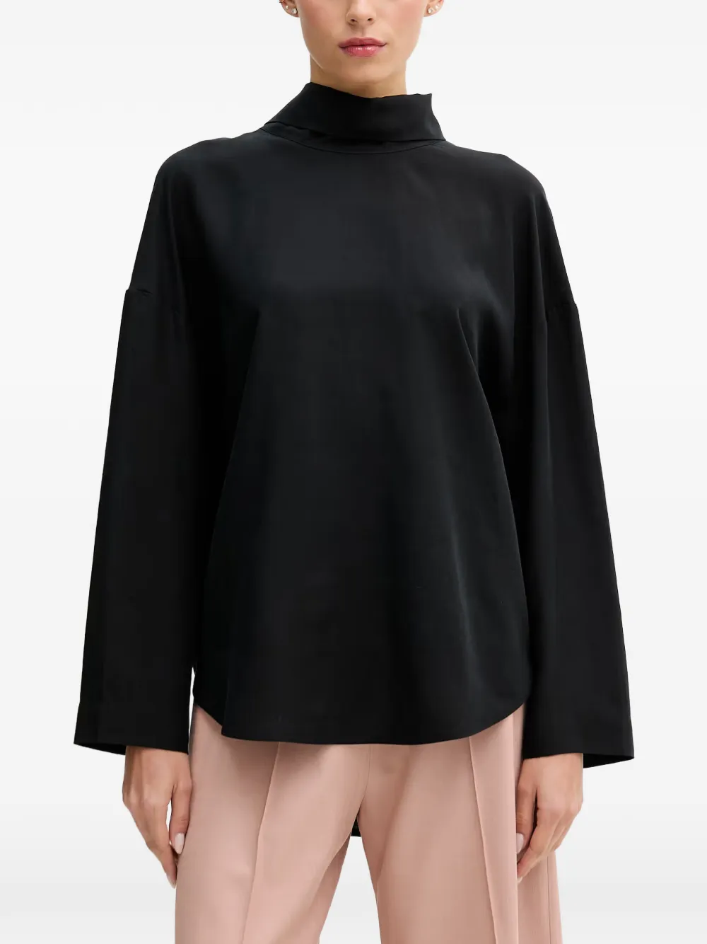 Sisley bow-detail high-neck top