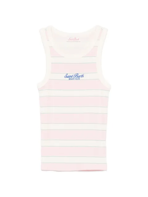 MC2 Saint Barth Ada striped logo-embroidered top