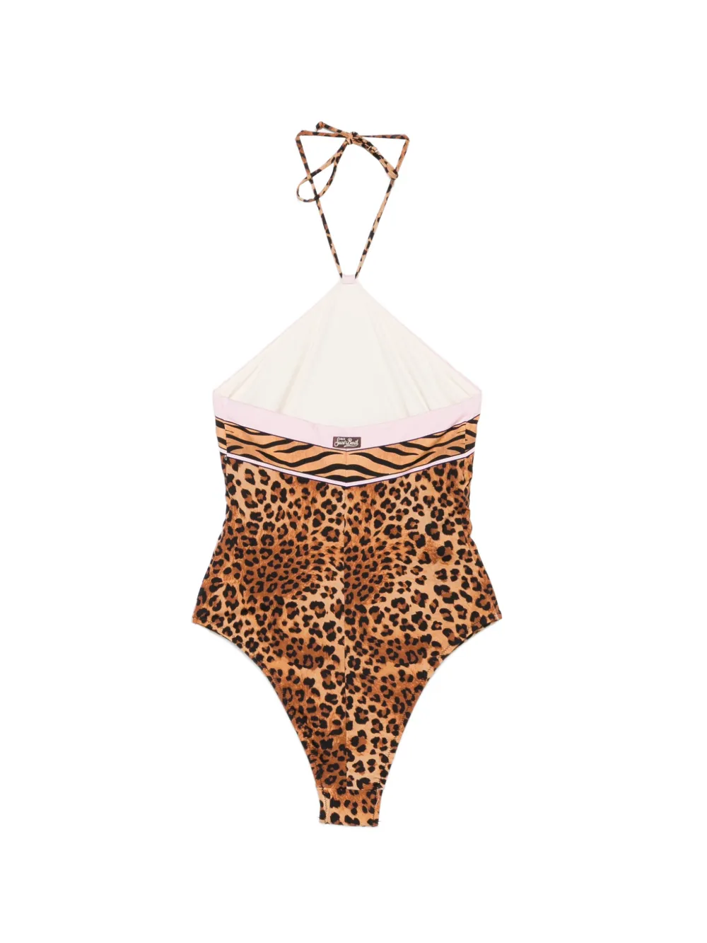 MC2 Saint Barth Meryem badpak met luipaard-print en halternek Bruin