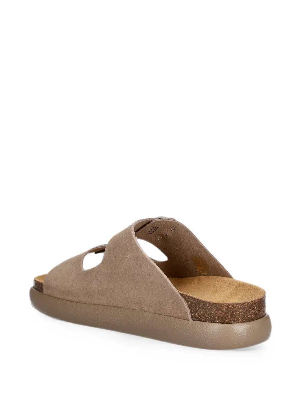 Scholl buckle-fastening double-strap slides Beige