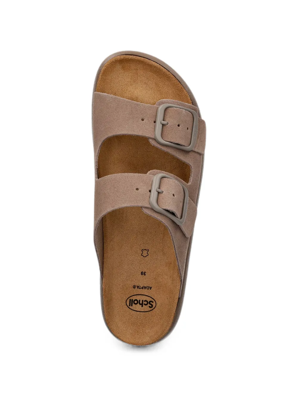 Scholl buckle-fastening double-strap slides Beige
