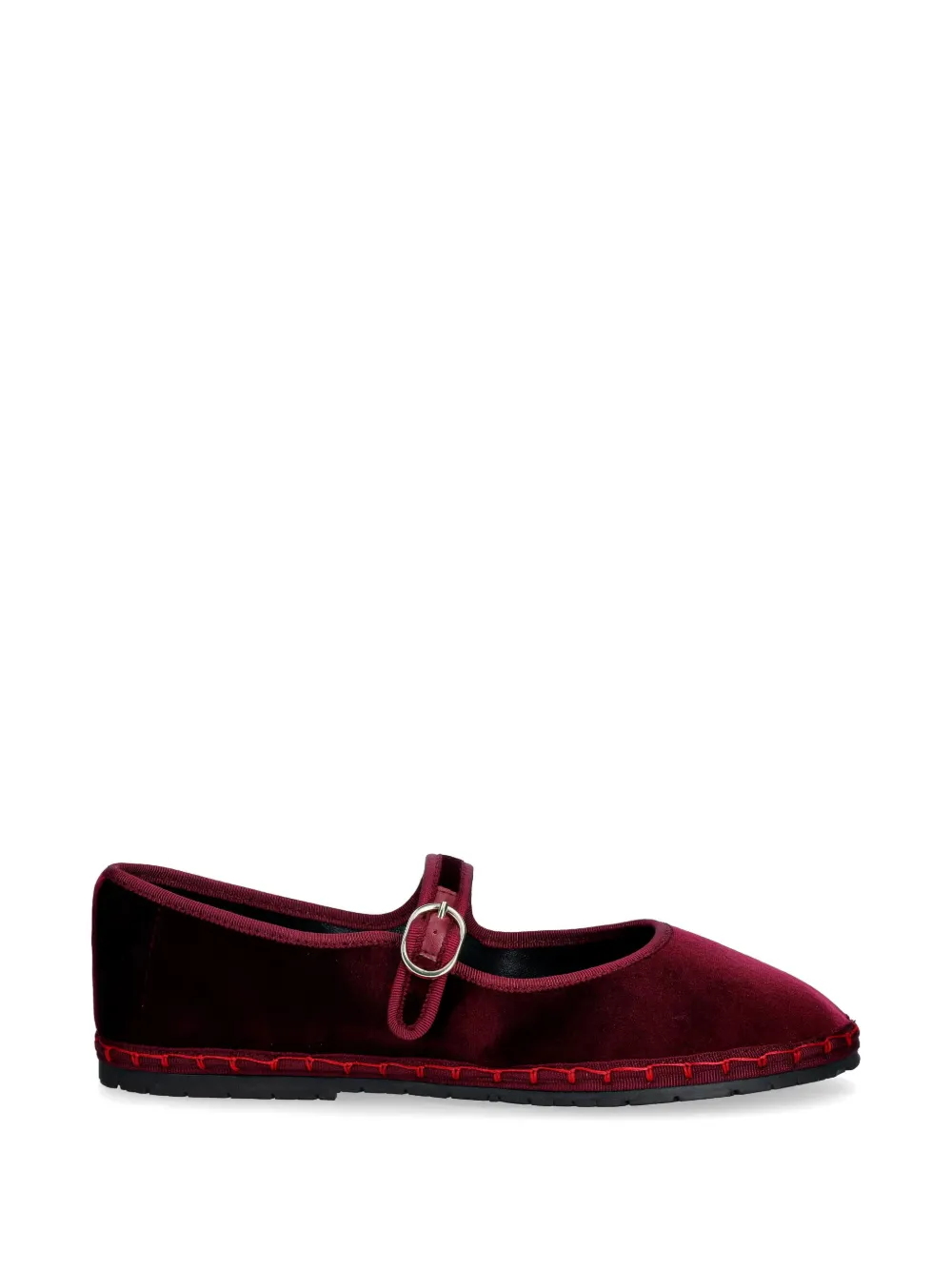 Nokwol Mel Buckle-fastening Ballet Flats In Burgundy