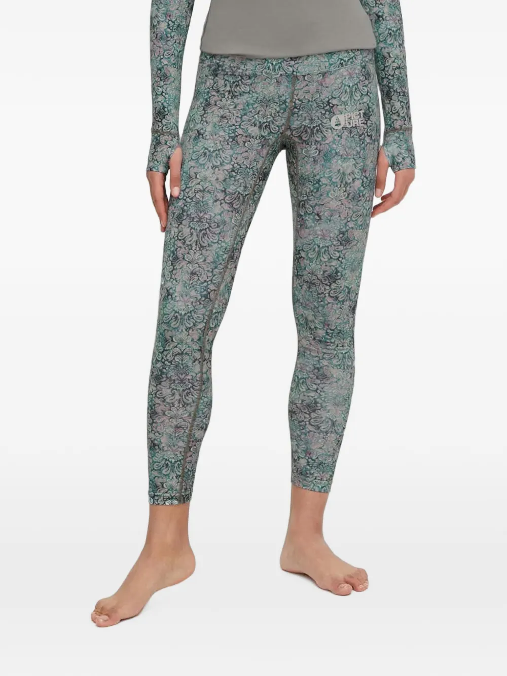 PICTURE Xina Leggings mit Barock-Print - Grün