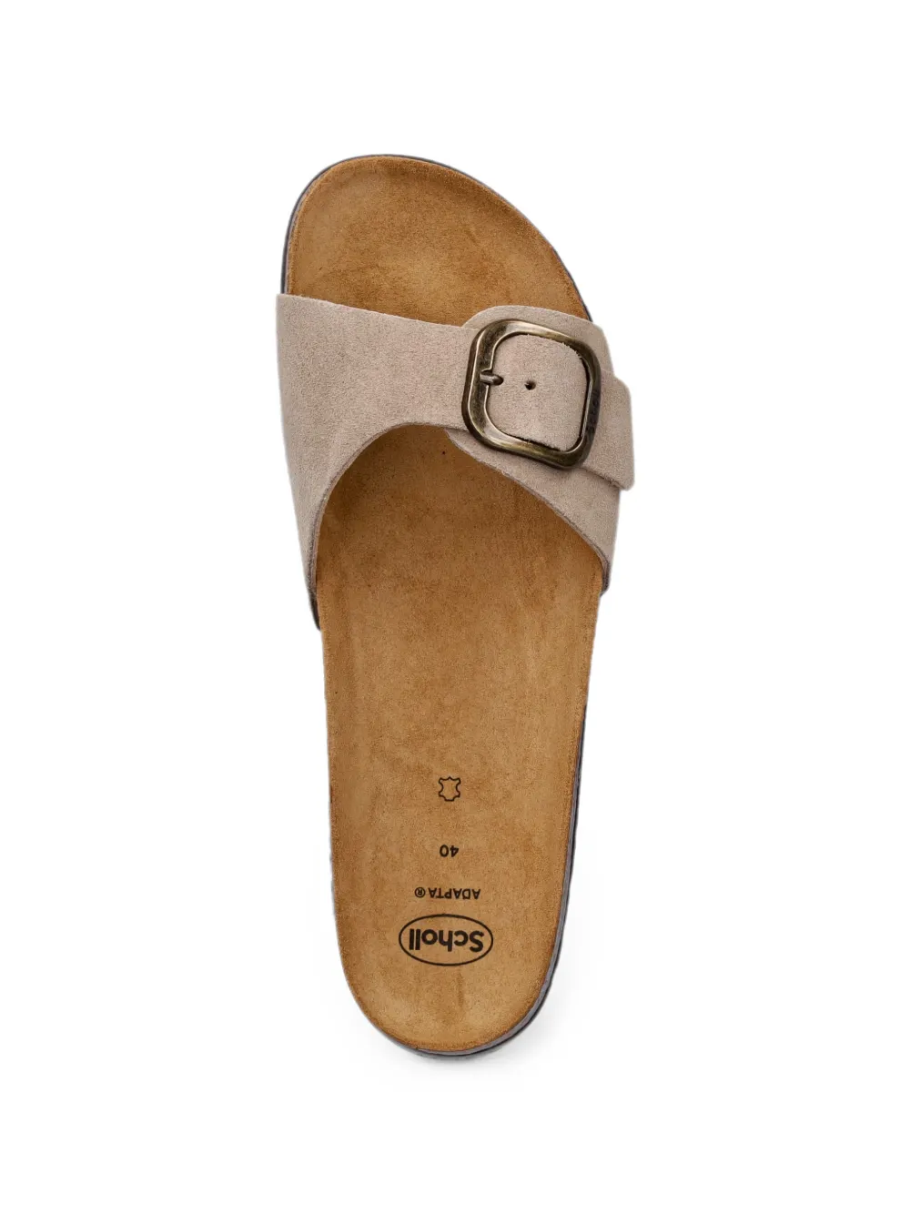Scholl buckle-fastening slides Beige