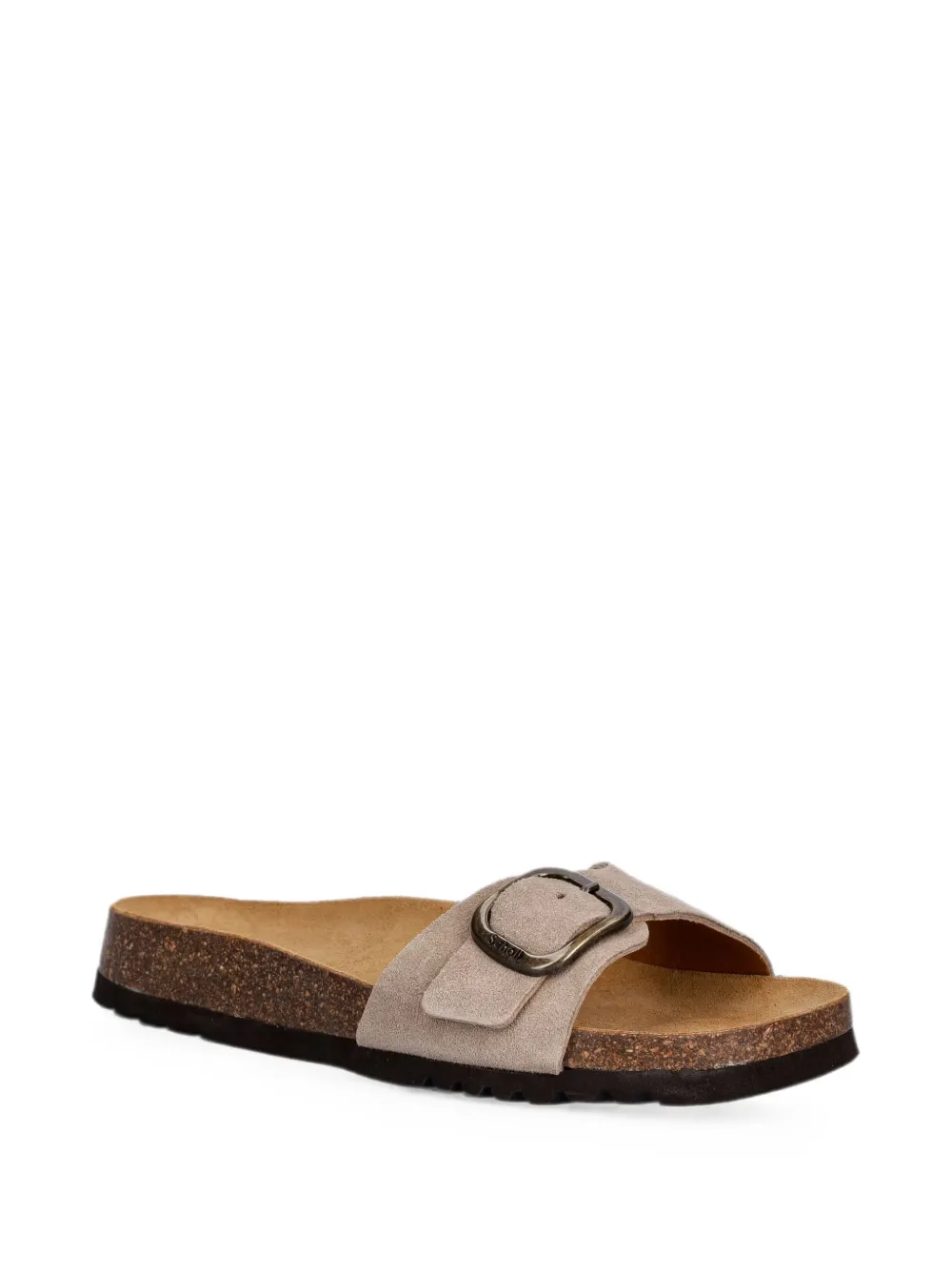 Scholl buckle-fastening slides Beige