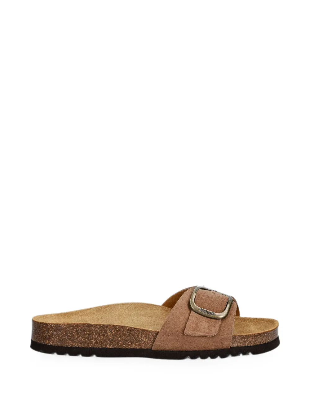 Scholl Kathleen buckle-fastening suede slides - Nude