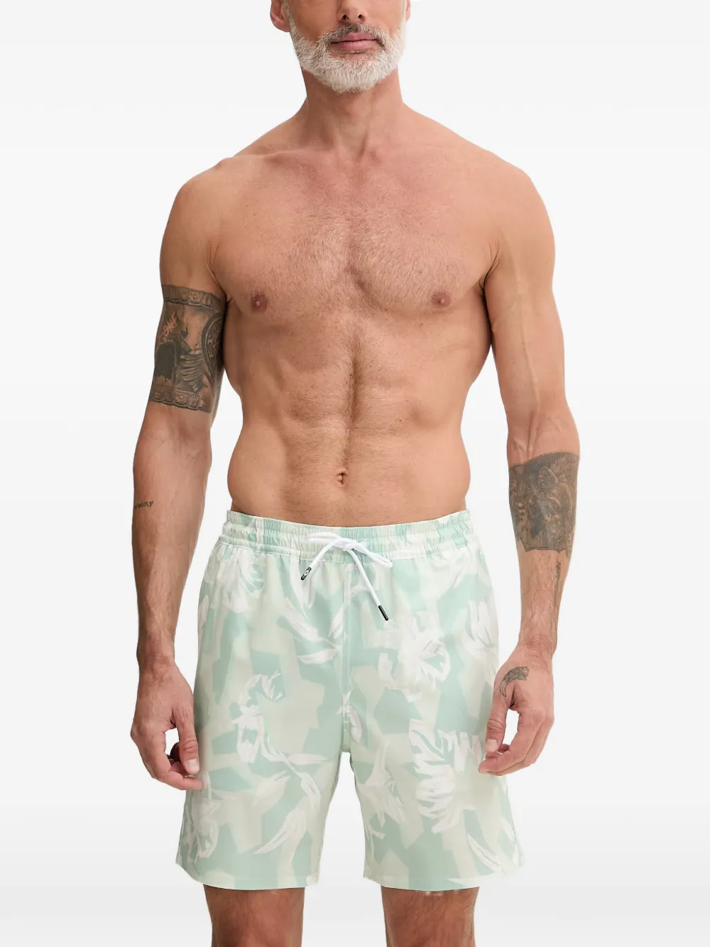 Oakley Canary Palms zwembroek met trekkoord en bloemenprint Groen
