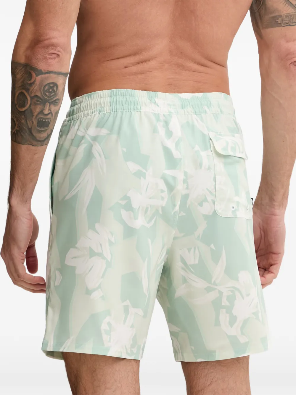 Oakley Canary Palms zwembroek met trekkoord en bloemenprint Groen