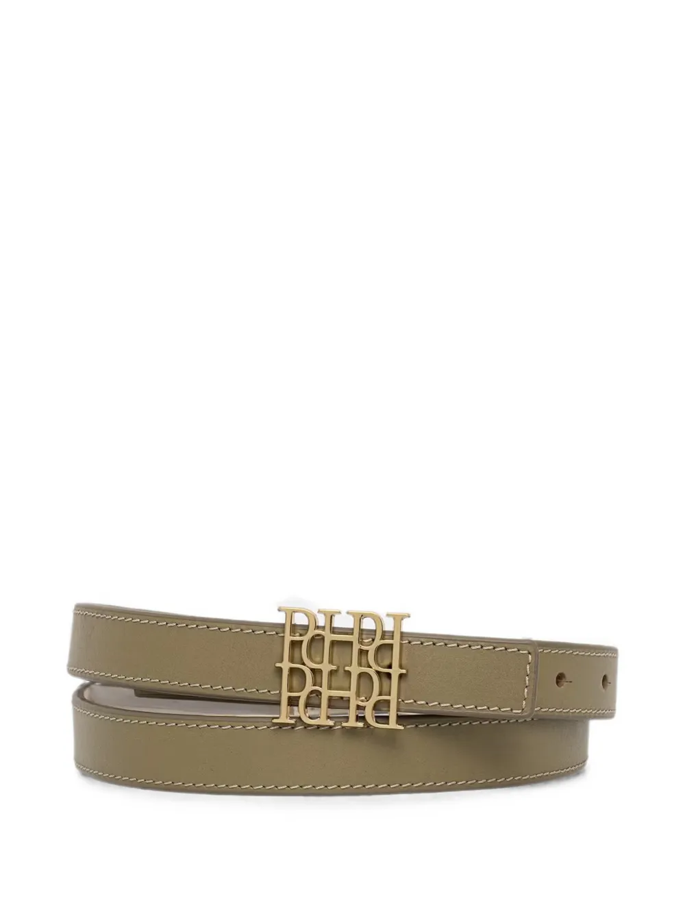 Pedro Del Hierro logo-plaque leather belt - Verde