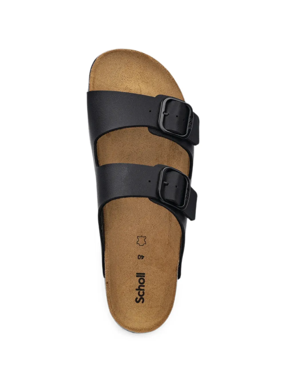 Scholl buckle-fastening slides Zwart