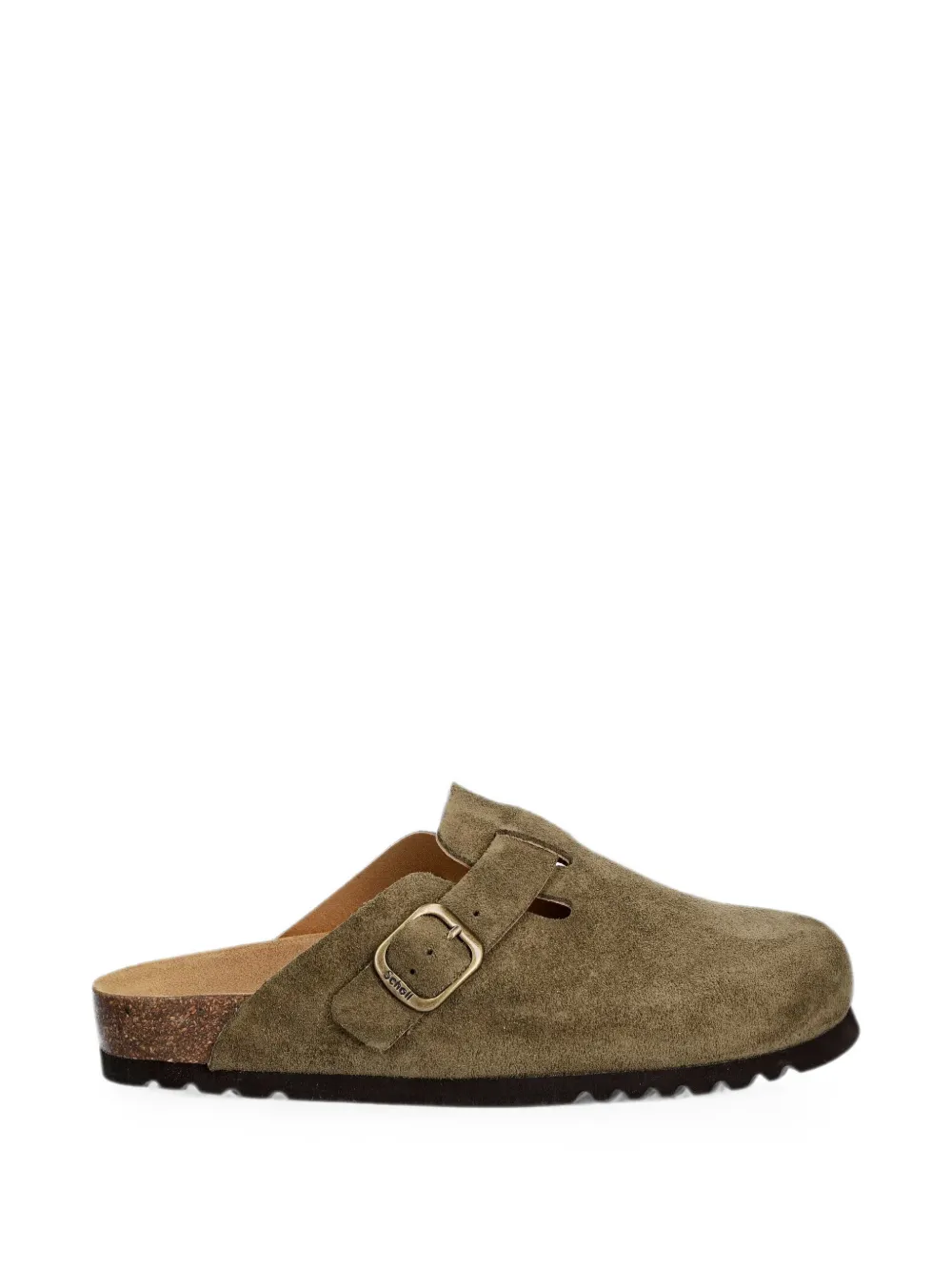 Scholl buckle-fastening suede mules