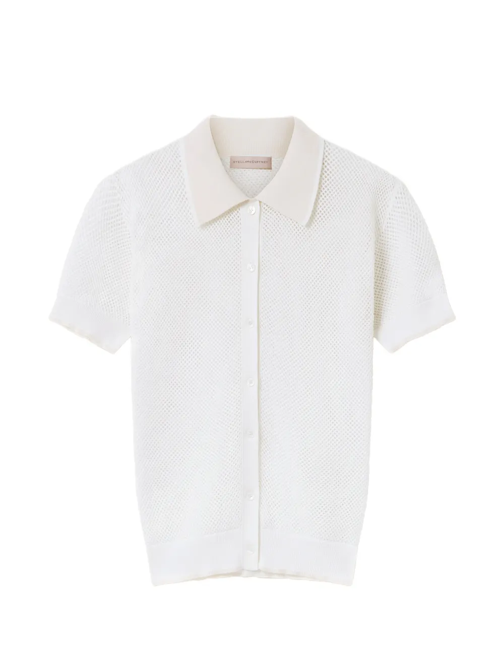 Stella McCartney mesh-knit short-sleeve top - White