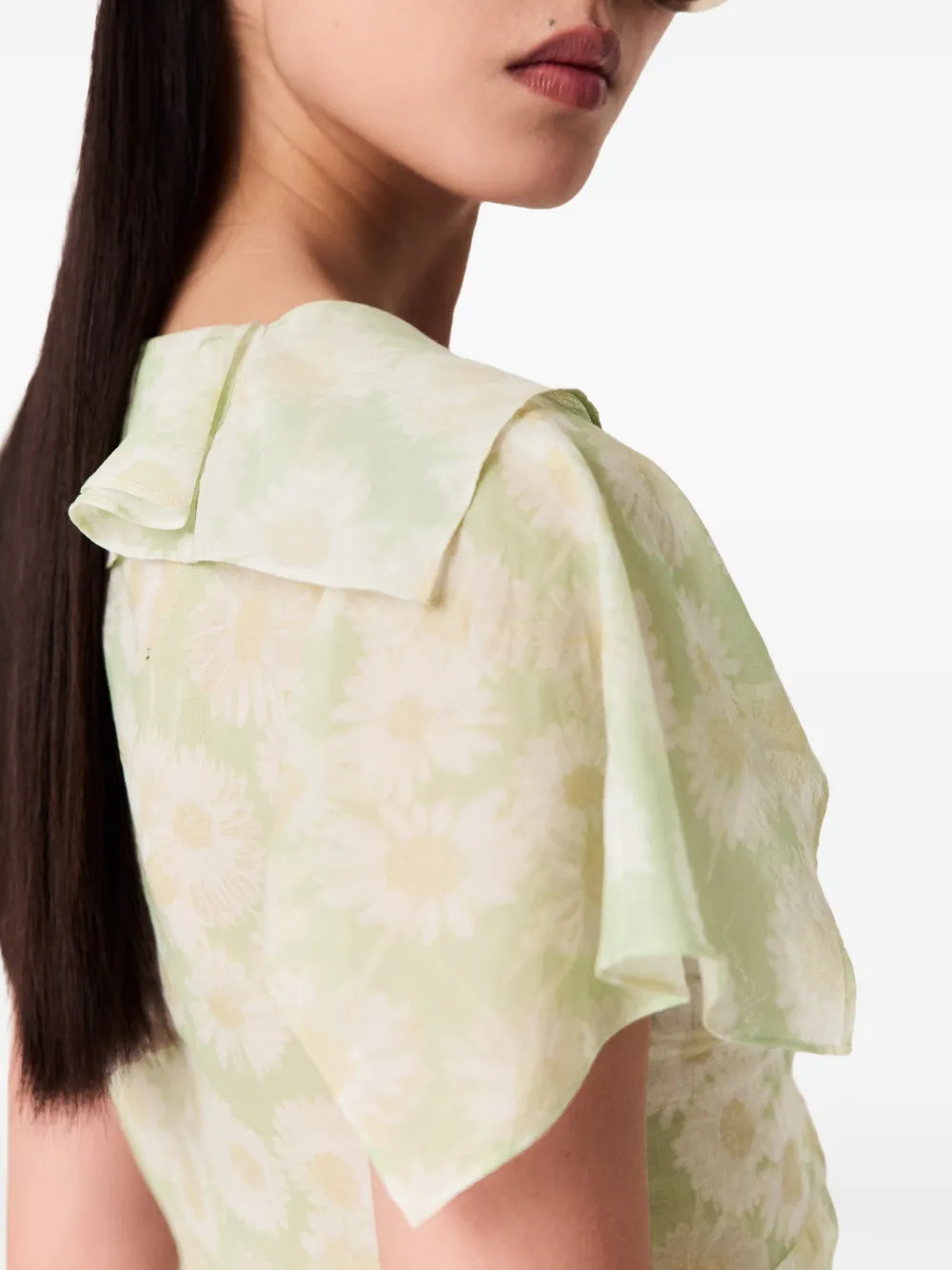 Stella McCartney Top met capuchon en print Groen