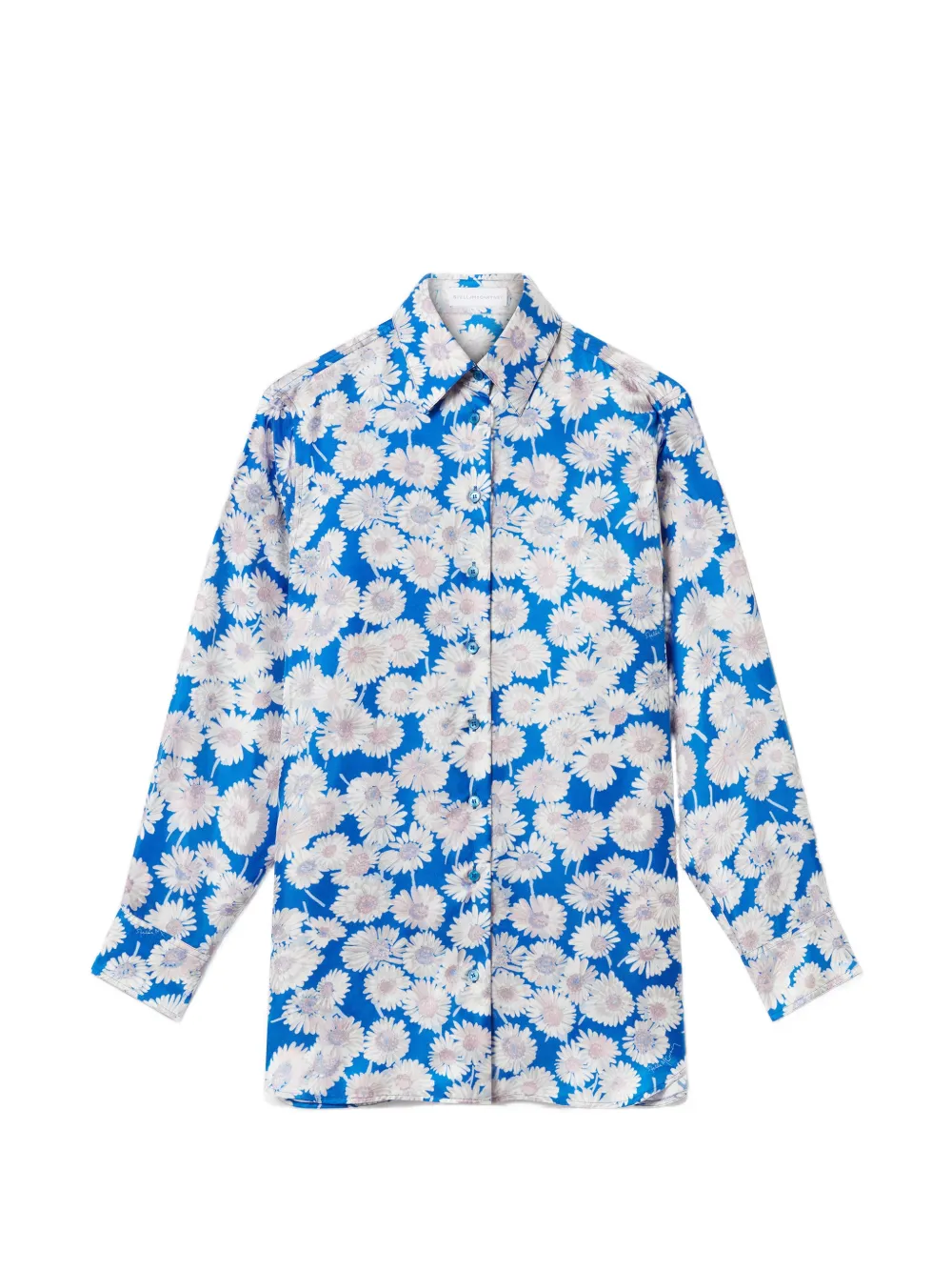 Stella McCartney Daisy floral-print silk shirt - Blu