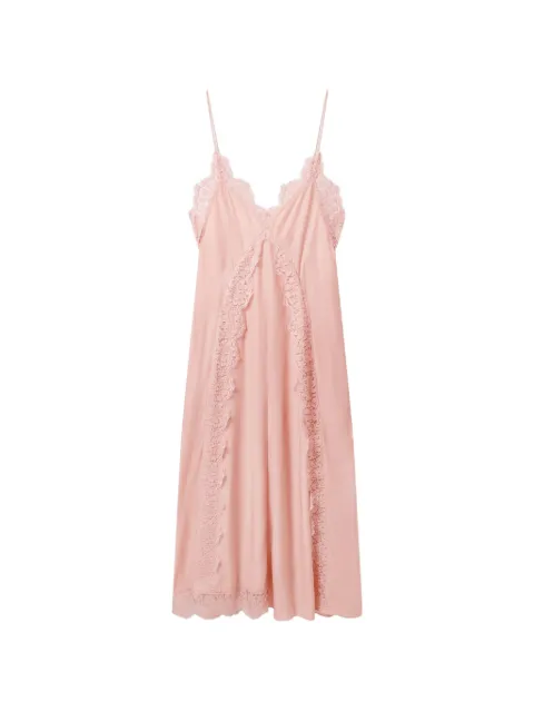 Stella McCartney lace-trim silk midi dress