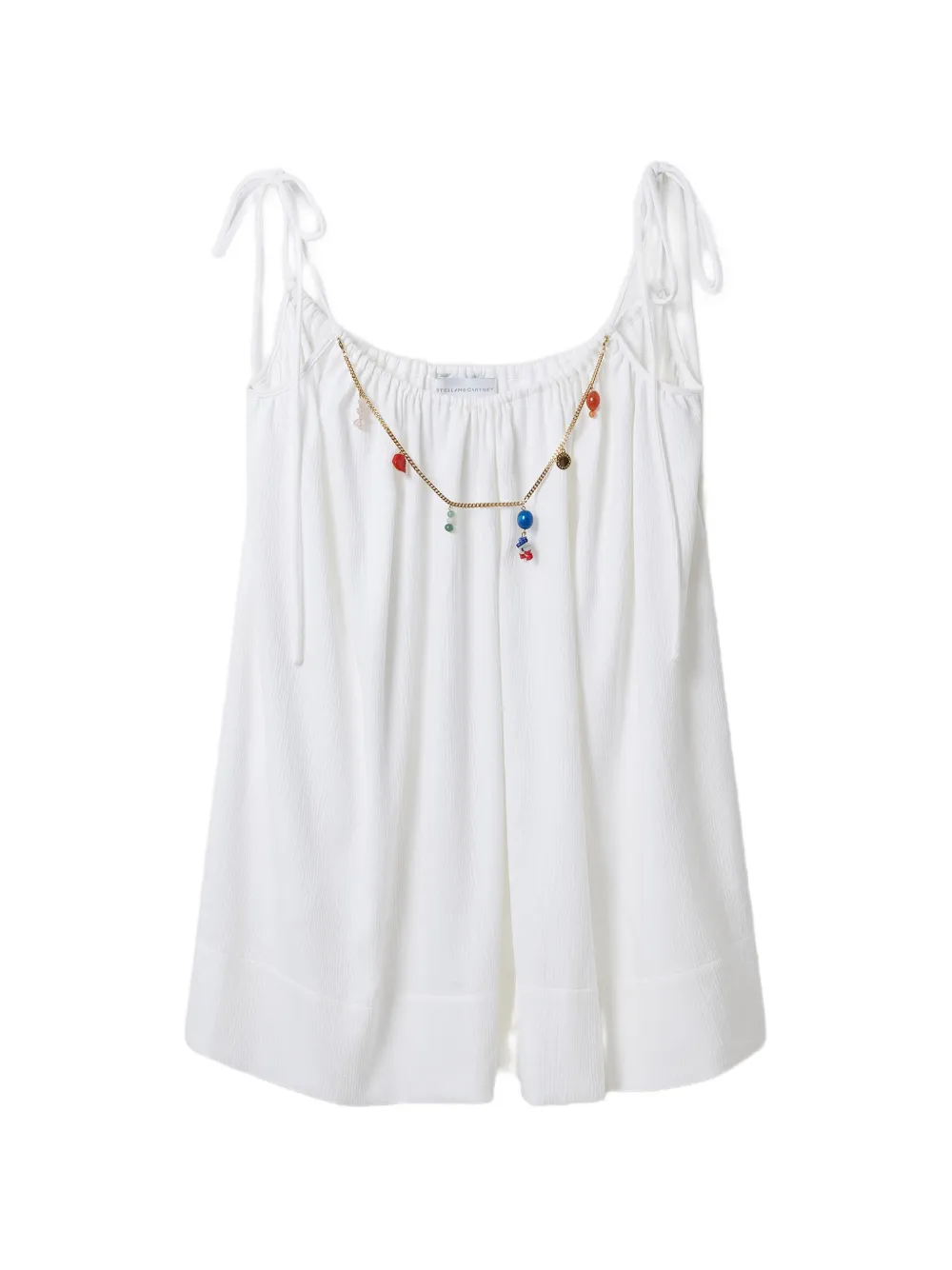 Stella McCartney Bead-embellished tie-strap mini dress - White