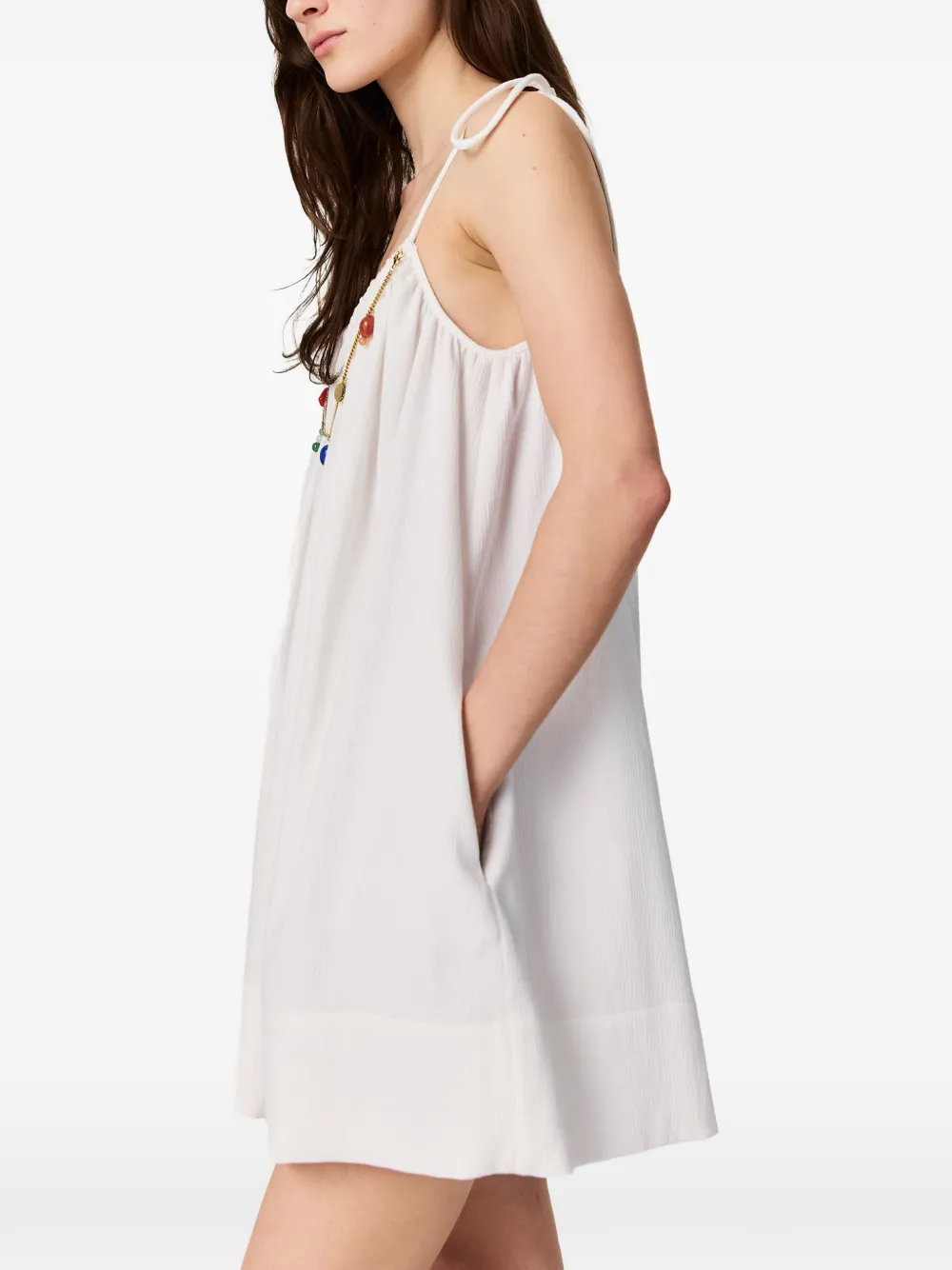 Stella McCartney Mini-jurk verfraaid met kralen Wit