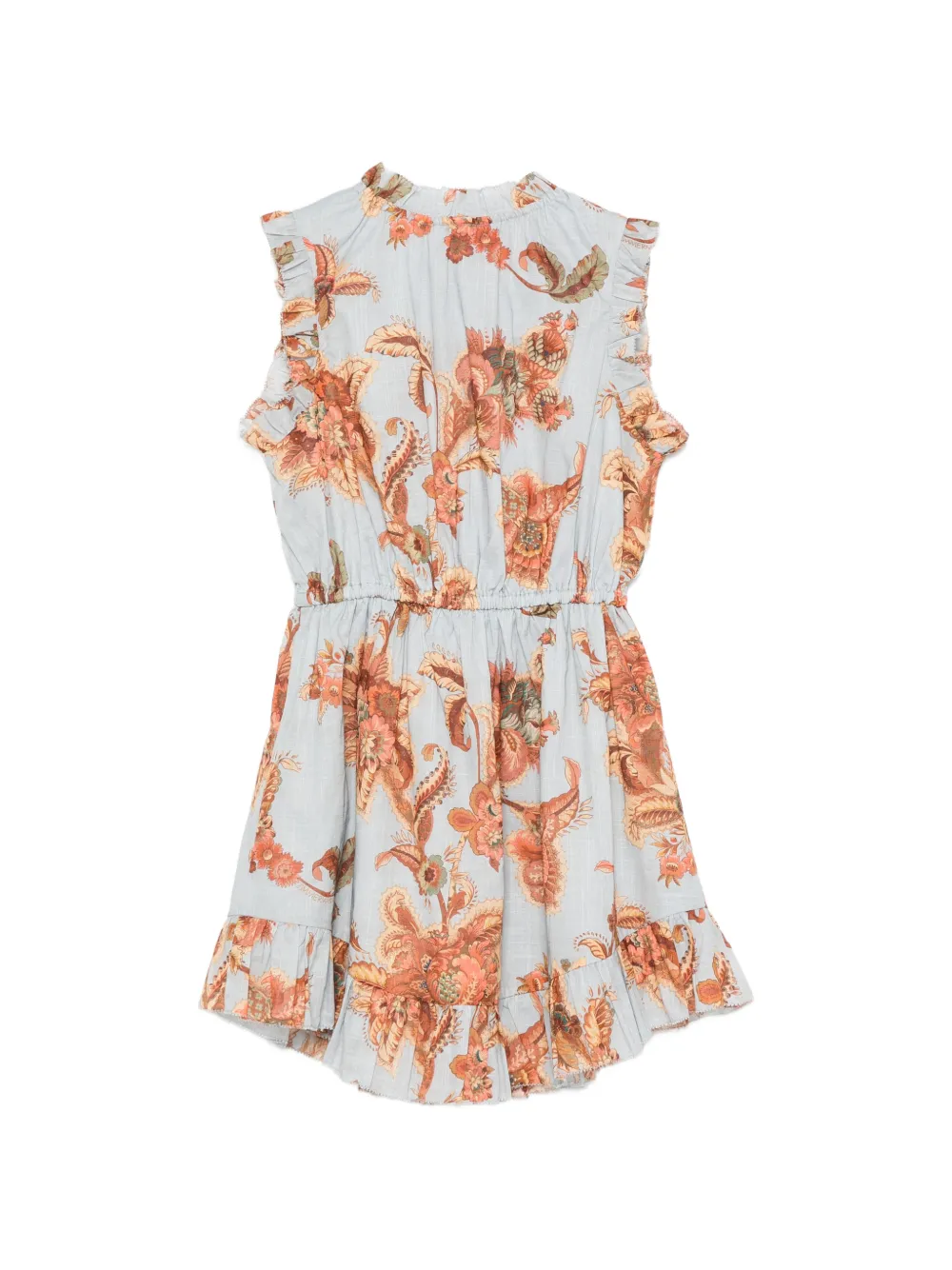 ZIMMERMANN Kids Aster jurk met bloemenprint en ruches Blauw