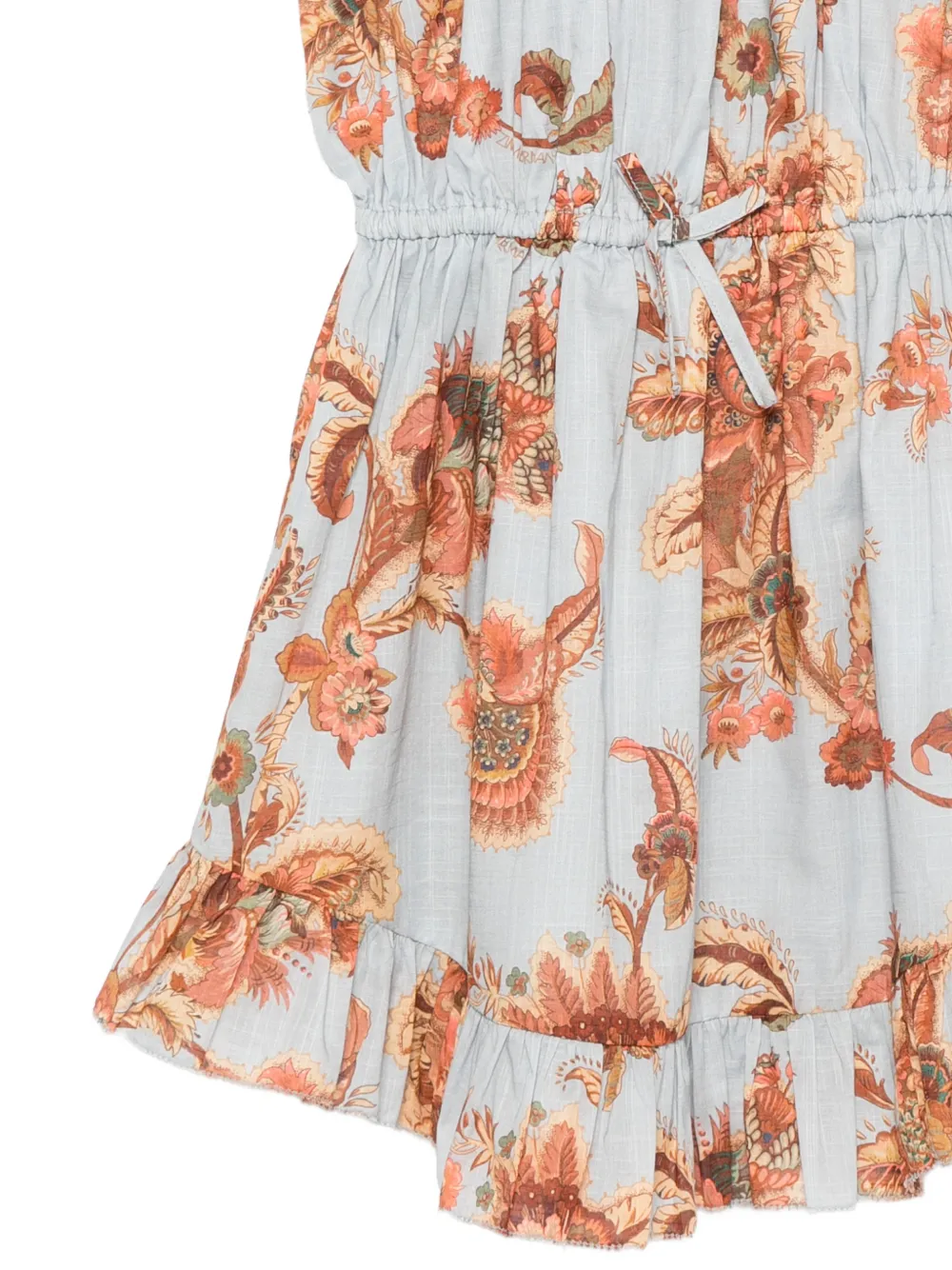ZIMMERMANN Kids Aster jurk met bloemenprint en ruches Blauw