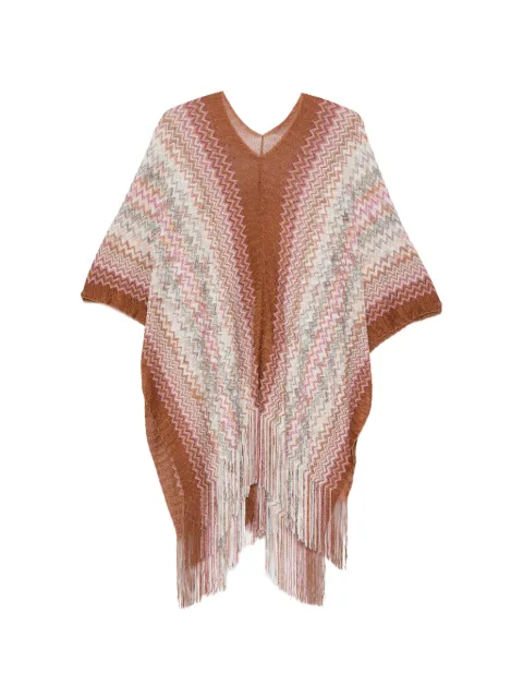 Missoni poncho con dobladillo de flecos