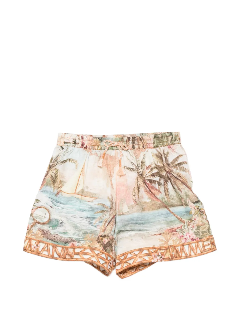 ZIMMERMANN Kids Mahon tropical-print shorts - Toni neutri