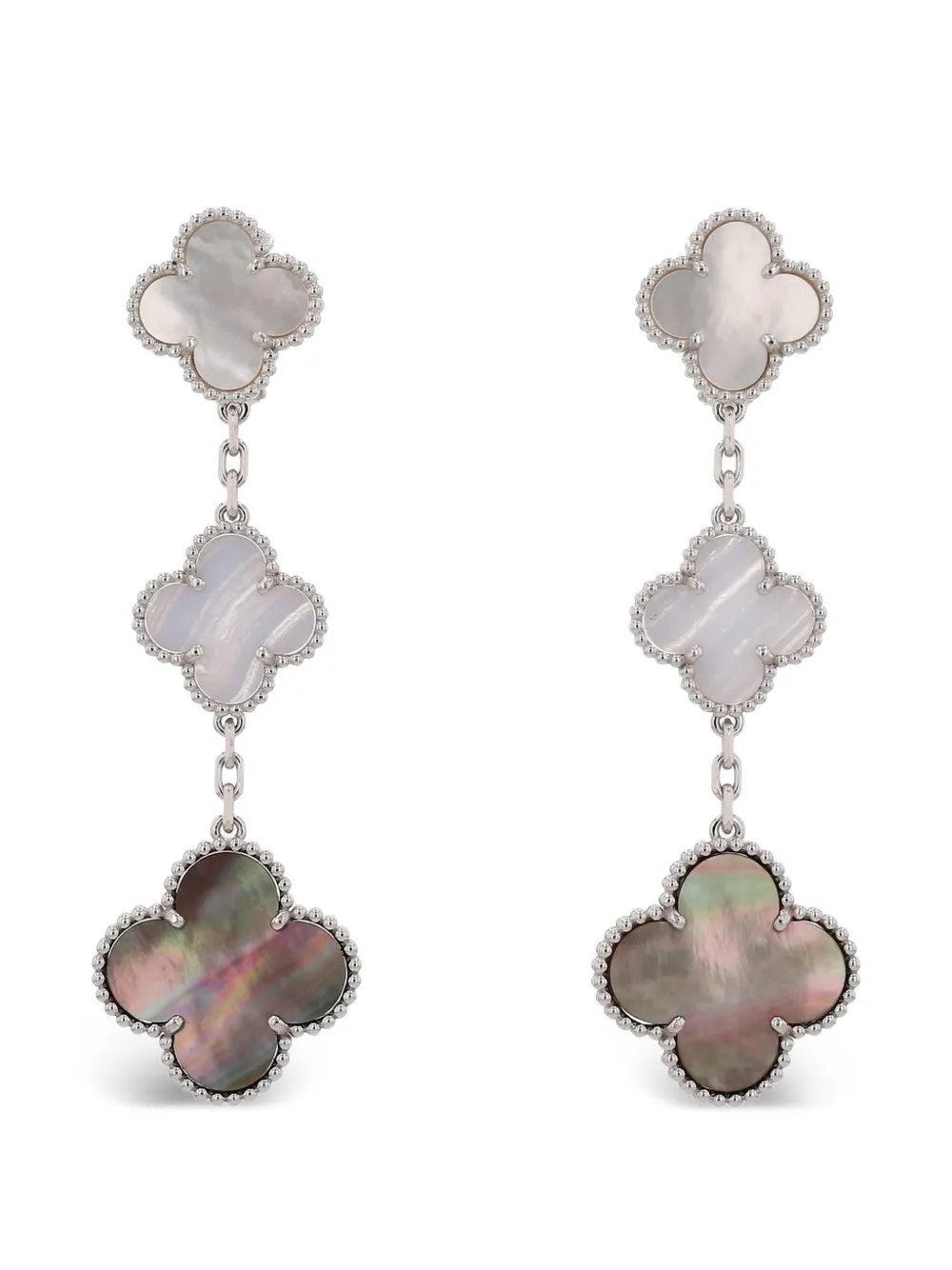 Van Cleef & Arpels 2014 Magic Alhambra mother-of-pearl and chalcedony earrings - Argento