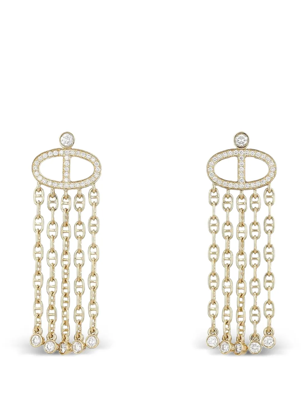 Hermès Pre-Owned 2020s Chaîne d'Ancre Calypso diamond earrings - Oro