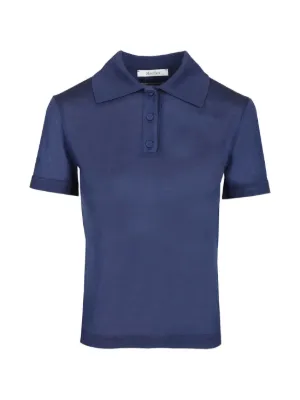Miu Miu Camisa Polo Com Logo Bordado | Azul | FARFETCH BR