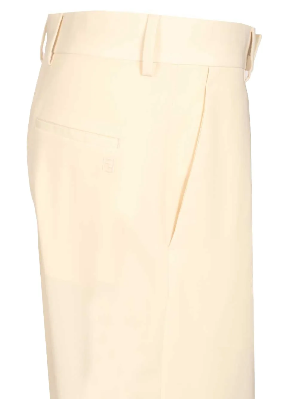 FENDI Wollen gabardine broek Beige