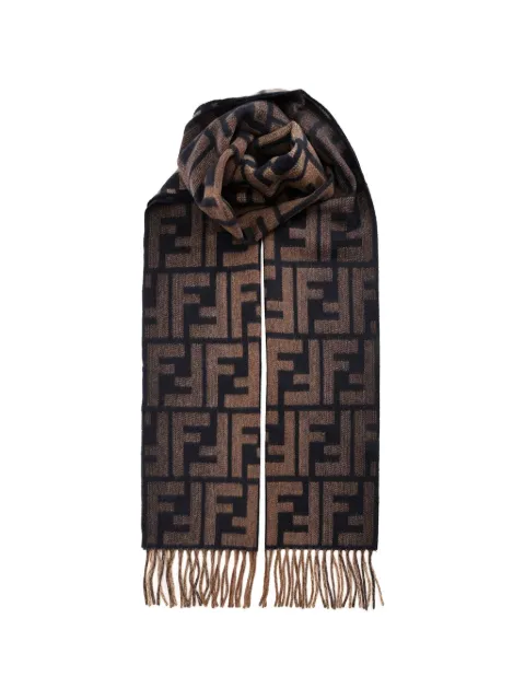 FENDI FF motif fringed scarf