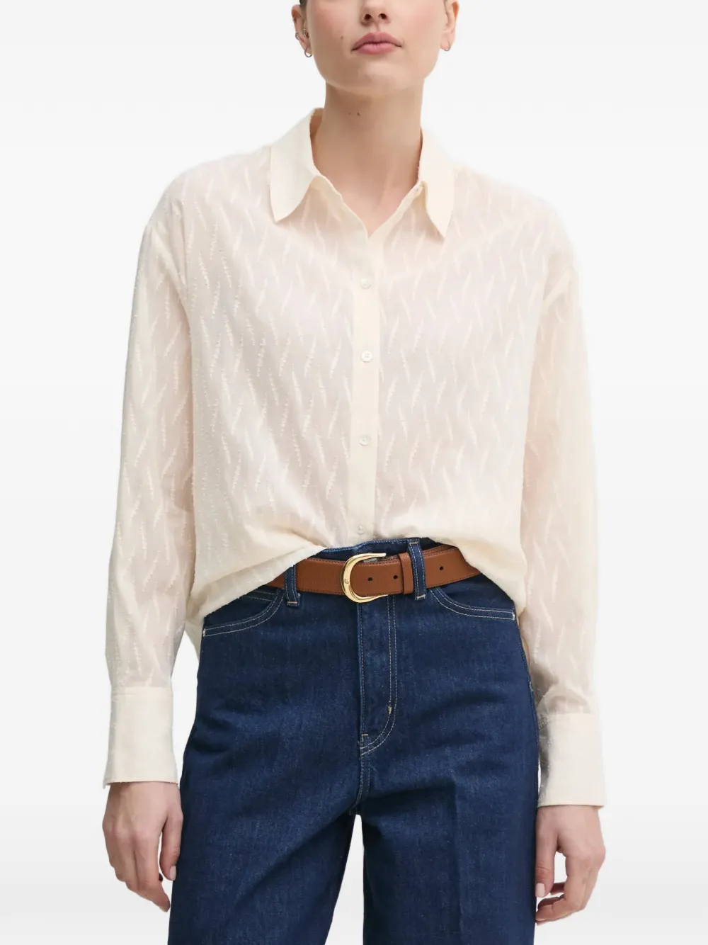 Mos Mosh Britze jacquard long-sleeve shirt