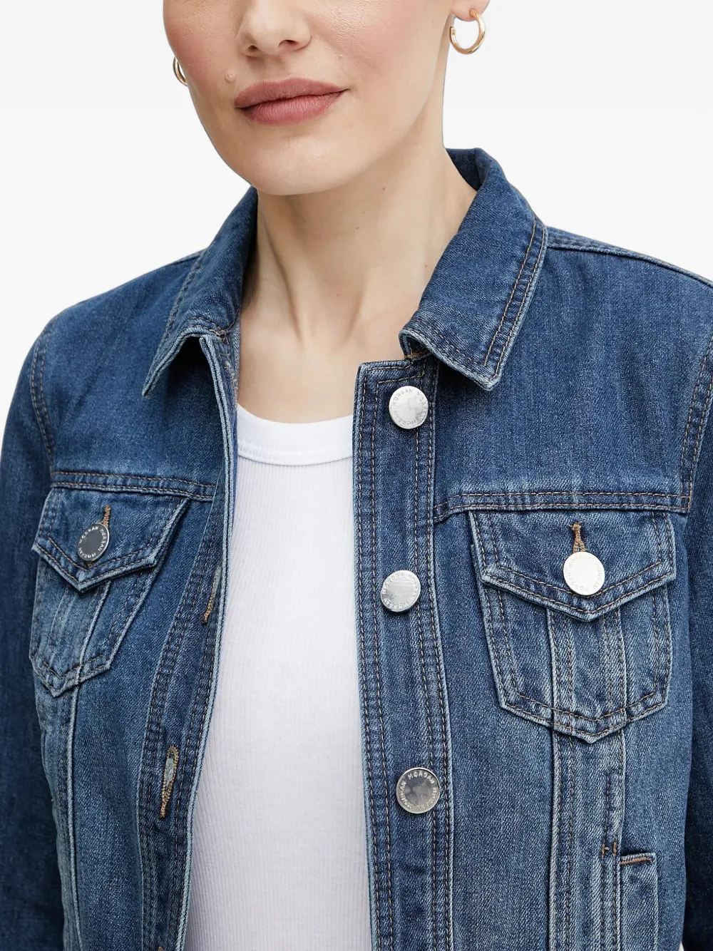 Morgan Button-up denim jack Blauw