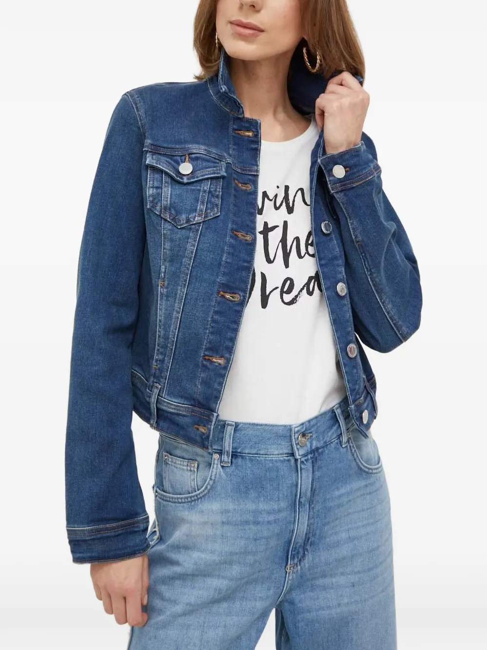 Morgan Button-fastening Denim Jacket In Blau