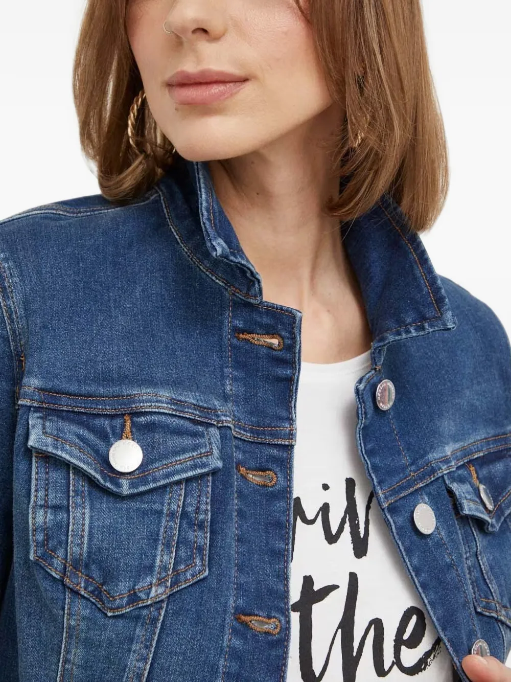 Morgan Denim jack Blauw