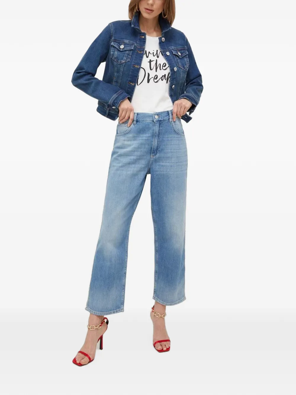 Morgan Denim jack Blauw