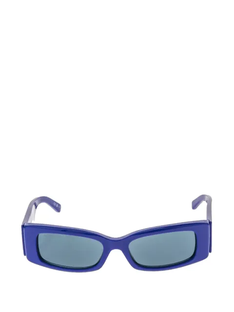 Balenciaga logo-print rectangle-frame sunglasses