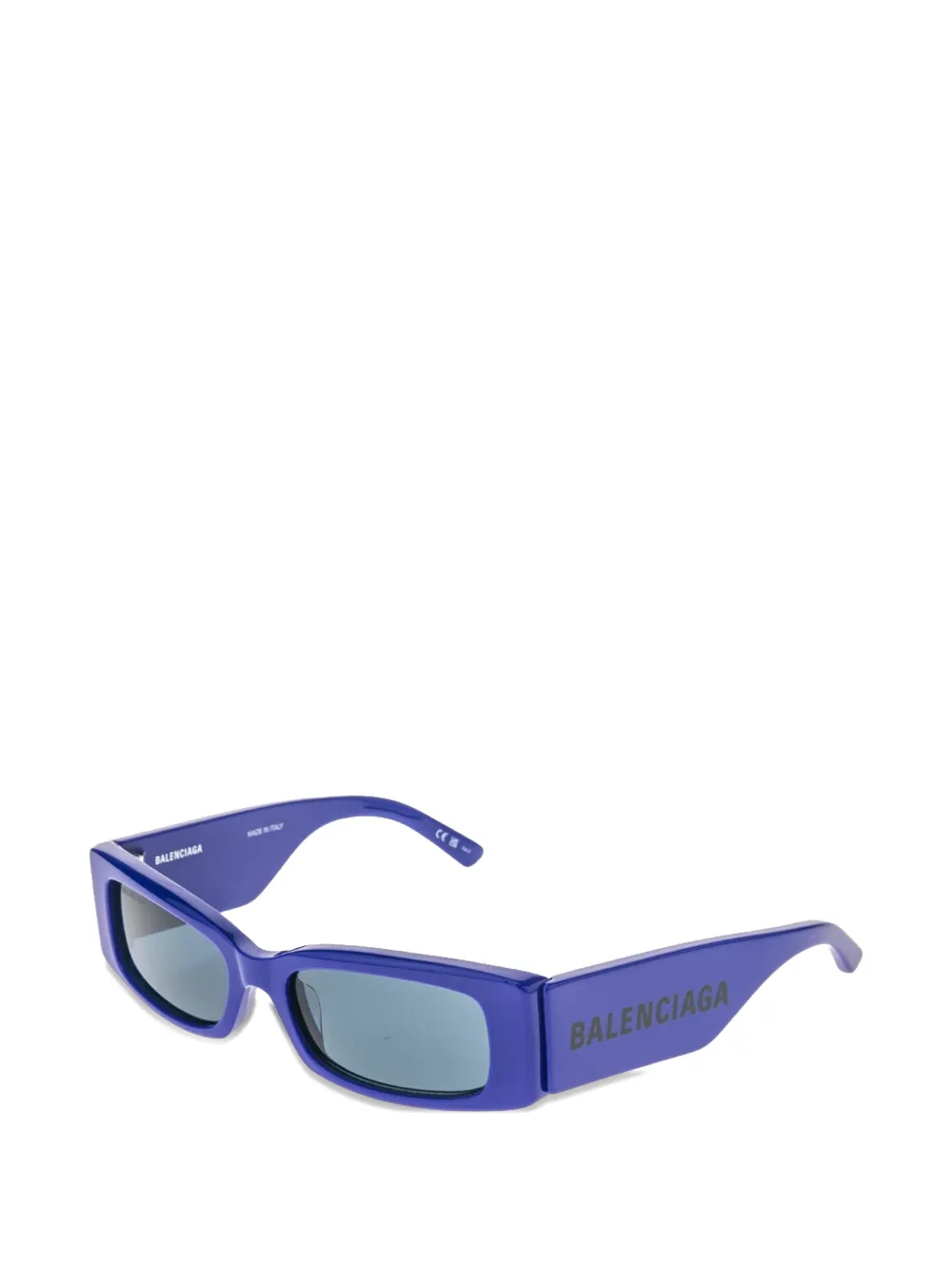 Balenciaga Eyewear Zonnebril met rechthoekig montuur met logoprint Blauw