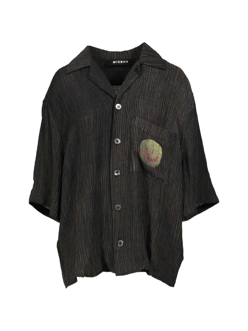 MISBHV Smile crinkled-finish shirt - Black