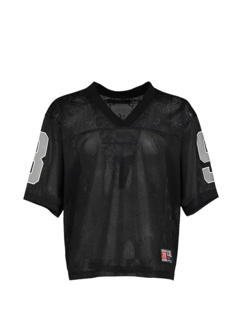 JUN/NAKAYAMA logo-print mesh T-shirt