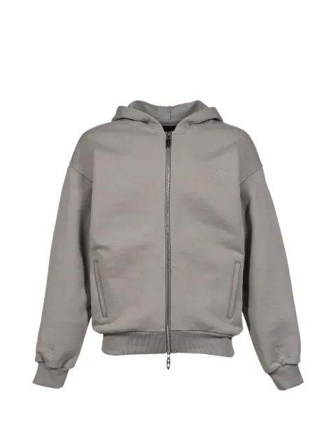 JUN/NAKAYAMA logo-embroidered zip-up hoodie